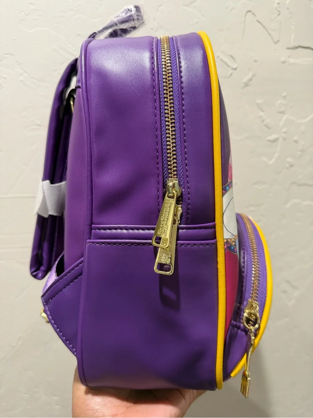 Loungefly Purple Yellow Chip and Mrs. Potts Backpack